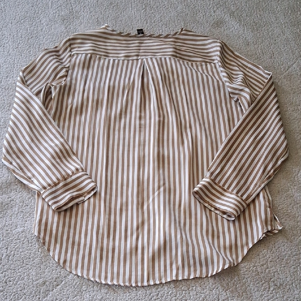 Dana Buchman Beige And White Striped Blouse - Picture 5 of 5